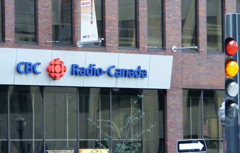 The facade of the CBC-Radio Canada building in Montreal.