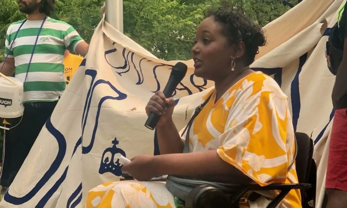 Sarah Jama speaking at an event this past summer.