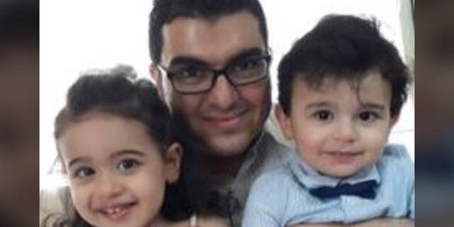 Dr. Hammam Alloh, who served as internist and nephrologist in Gaza' Al-Shifa hospital, with his children.