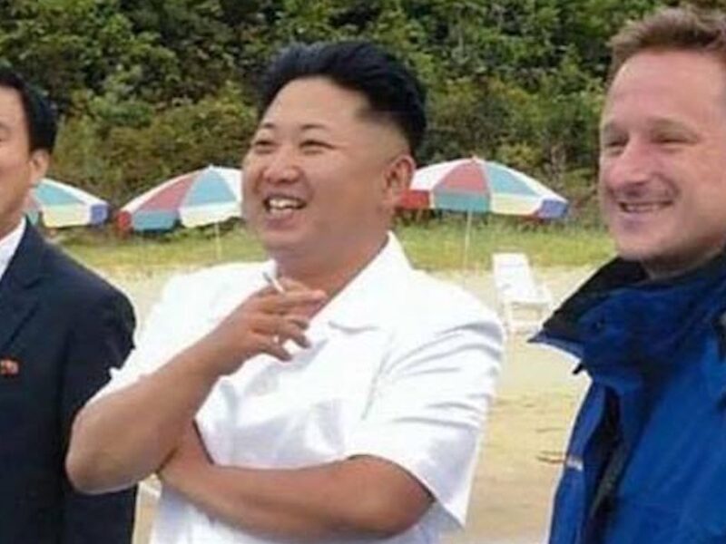 Michael Spavor in North Korea with Kim Jong-un, back in the day.