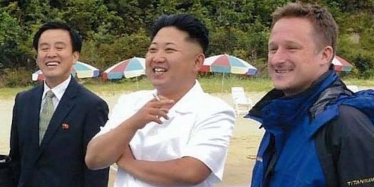 Michael Spavor in North Korea with Kim Jong-un, back in the day.