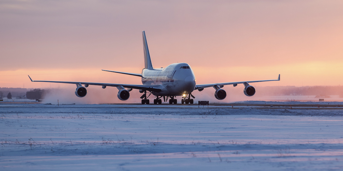 The plane that delivered the first shipment of Tylenot in January.