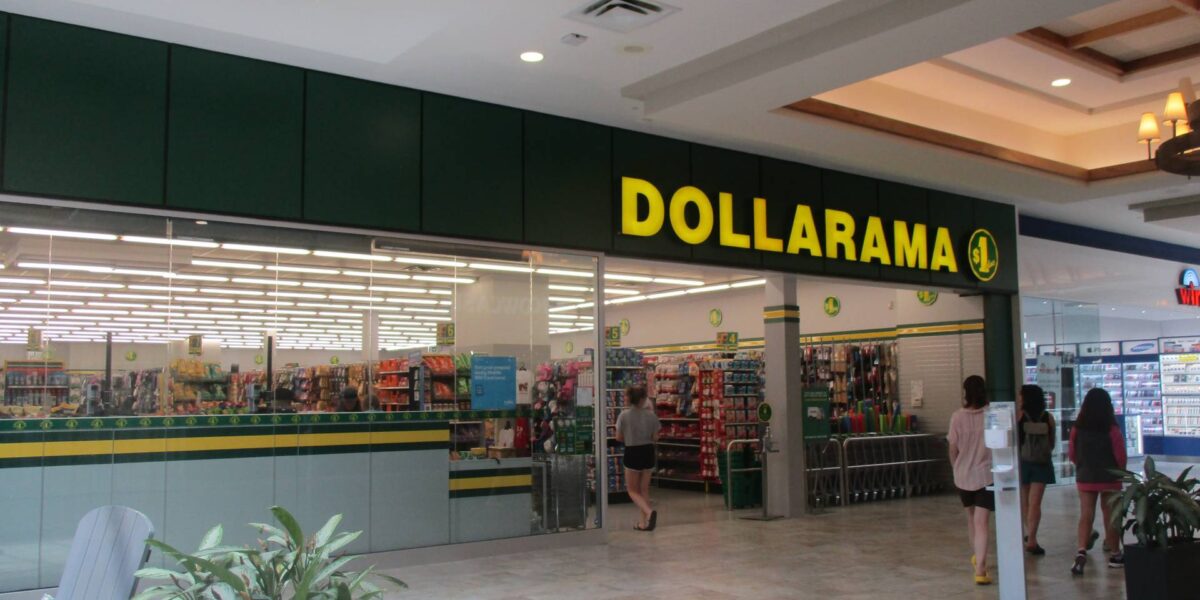 A Dollarama store inside of a mall.