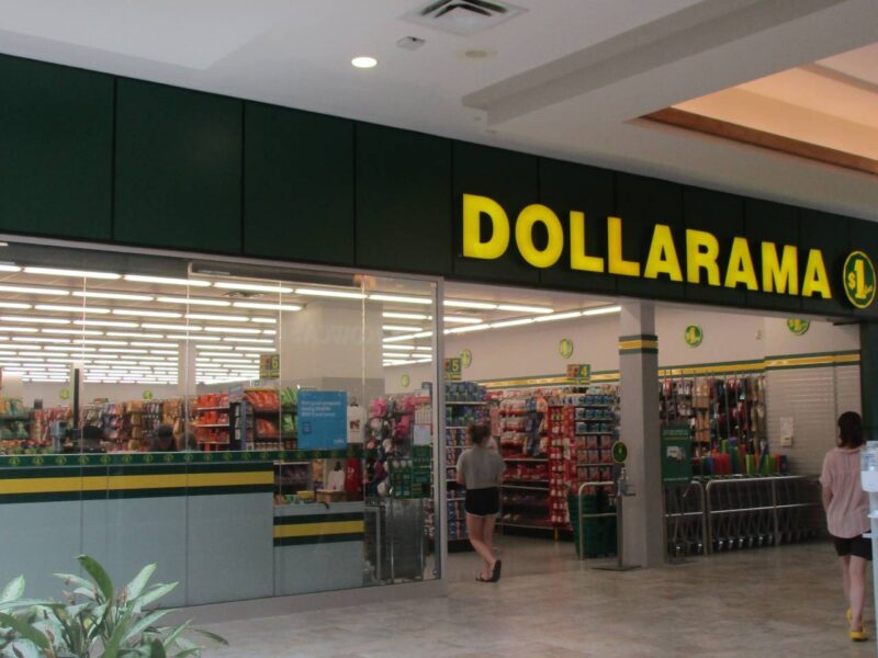 A Dollarama store inside of a mall.