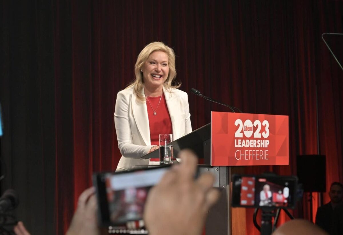 Bonnie Crombie after securing her victory as the new Ontario Liberal Leader.