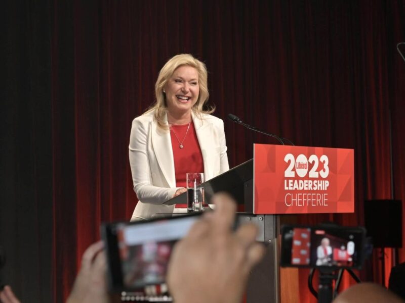 Bonnie Crombie after securing her victory as the new Ontario Liberal Leader.