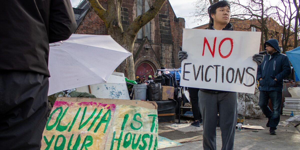 Protesters at St. Stephens in-the-Fields encampment eviction.