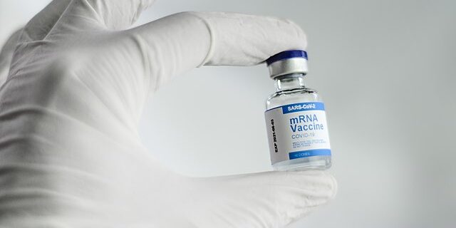 A vial of a mRNA vaccine.