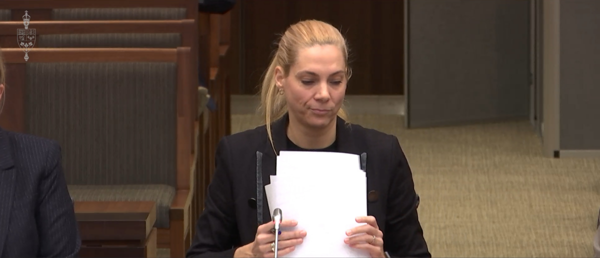 Canadian Heritage Minister Pascale St-Onge testifying before the House of Commons Heritage Committee on Thursday, November 30.