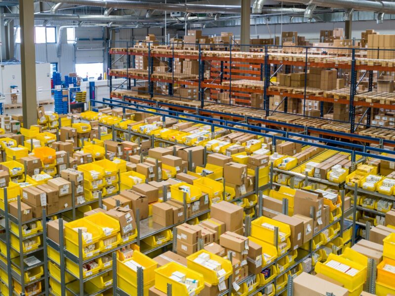 An image of a warehouse. Many Amazon warehouses are known for having poor labour conditions.