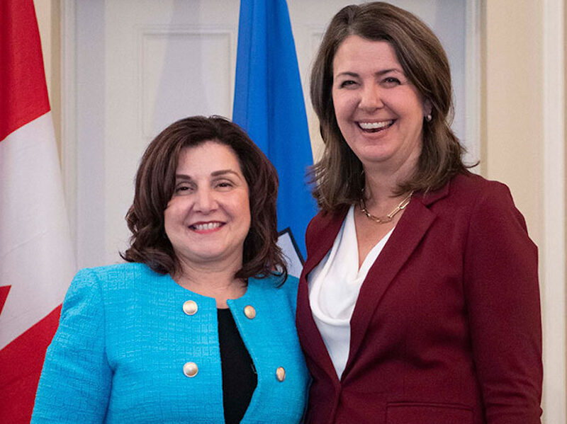 Alberta Health Minister Adriana Lagrange and Premier Danielle Smith.