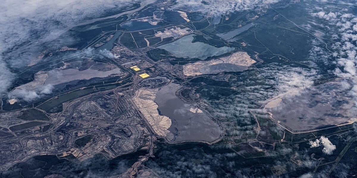 An aerial view of the Syncrude Mildred Lake oil sands site in Alberta.