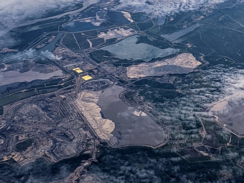 An aerial view of the Syncrude Mildred Lake oil sands site in Alberta.