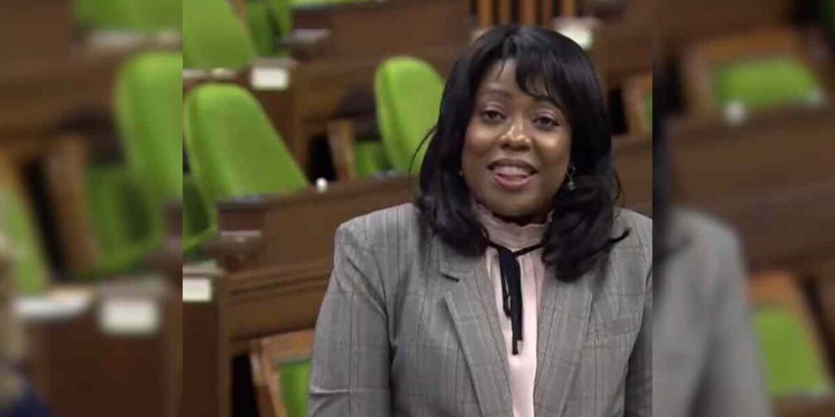 Conservative MP Leslyn Lewis speaking in the House of Commons.