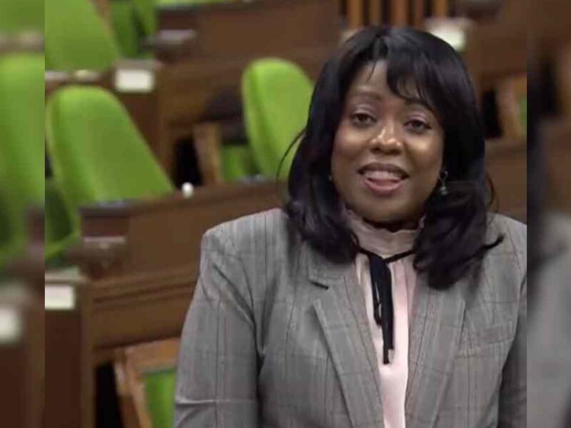Conservative MP Leslyn Lewis speaking in the House of Commons.