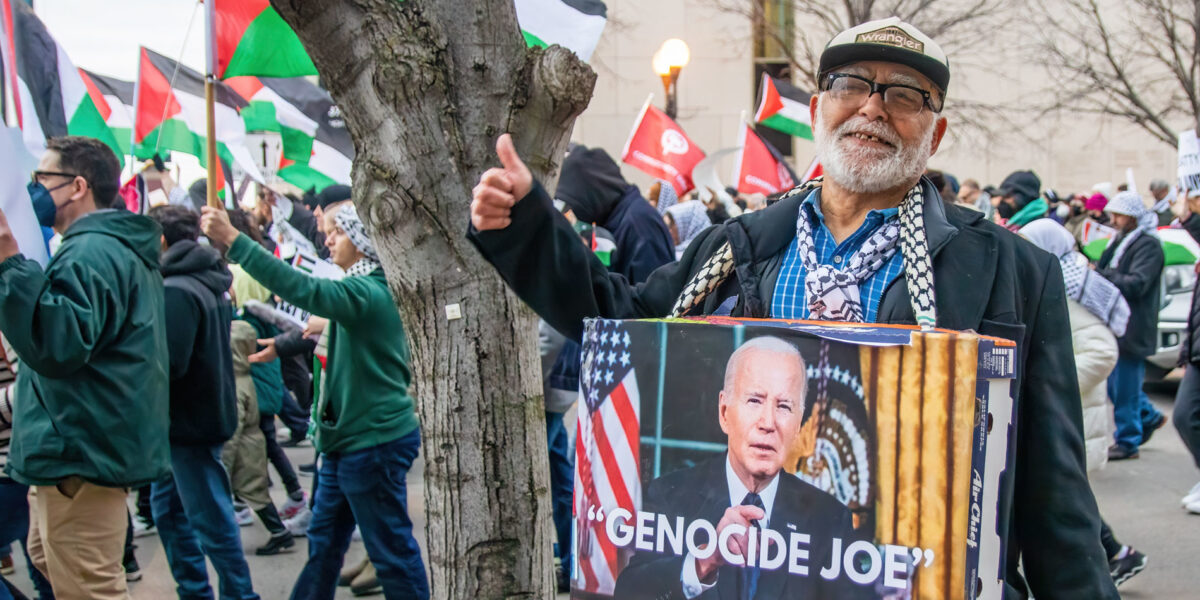 People protest Biden's support for Israel's war