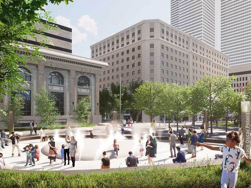 An artists rendition of what the new Oscar Peterson Square could look like.