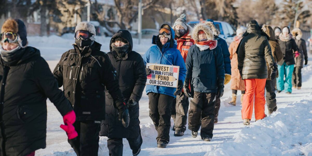 Saskatchewan teachers on the picketline.