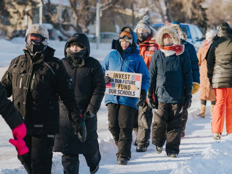 Saskatchewan teachers on the picketline.