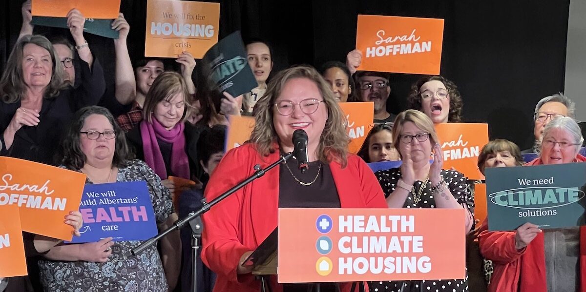 Sarah Hoffman at the launch Sunday of her campaign to lead the Alberta NDP.