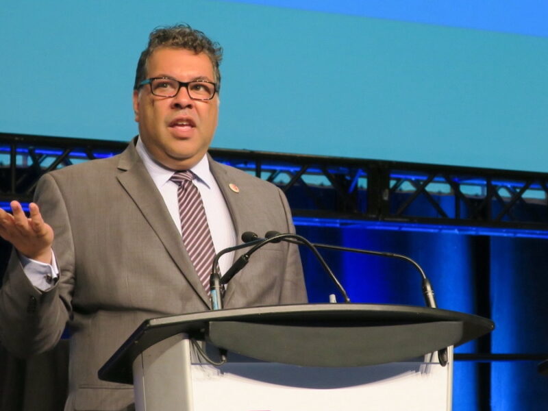 Then Calgary Mayor Naheed Nenshi addresses the Canadian Federation of Nurses 2017.