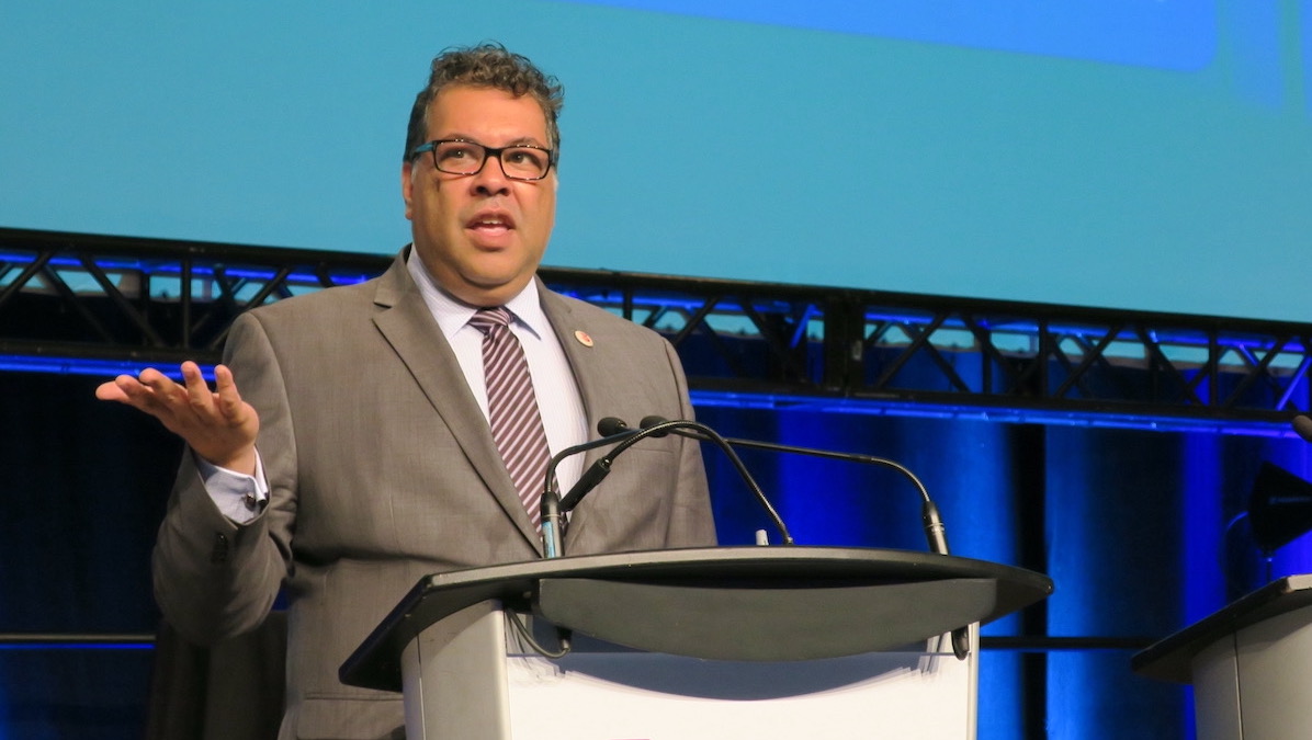 Then Calgary Mayor Naheed Nenshi addresses the Canadian Federation of Nurses 2017.