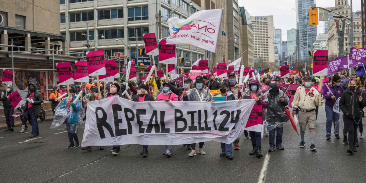 May Day Rally Toronto against Bill 124.