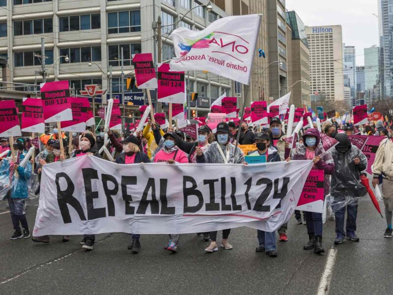 May Day Rally Toronto against Bill 124.