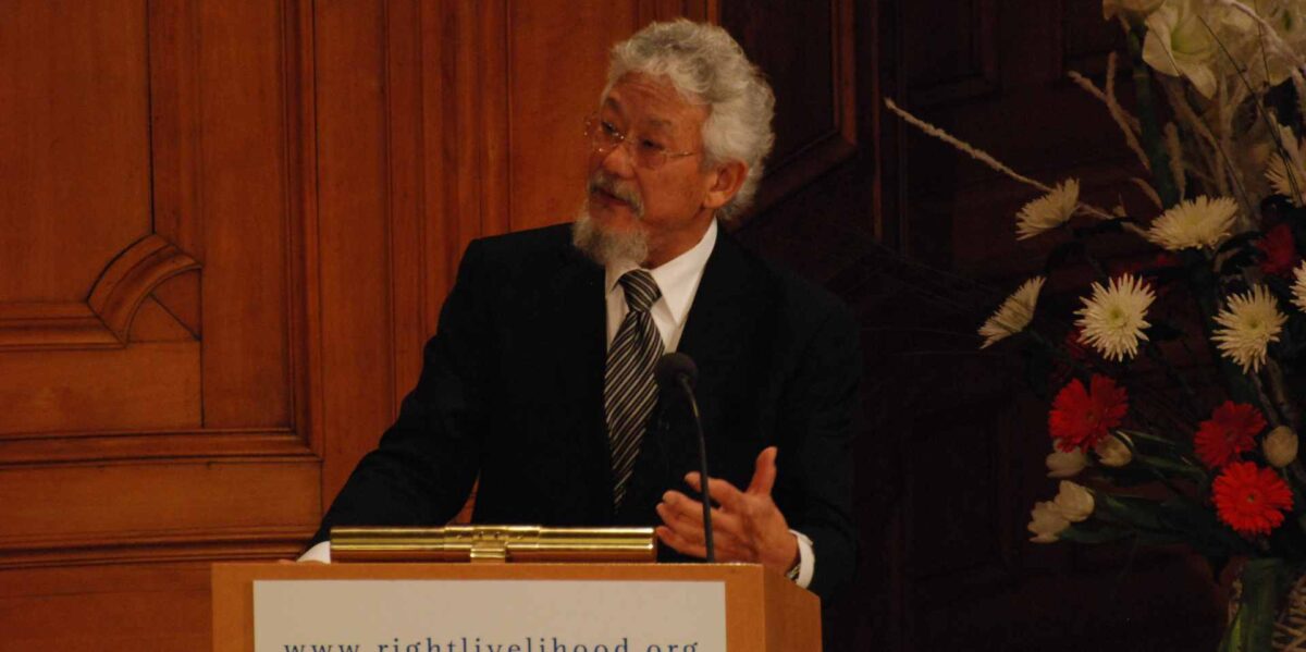 David Suzuki speaking at an event in 2009.