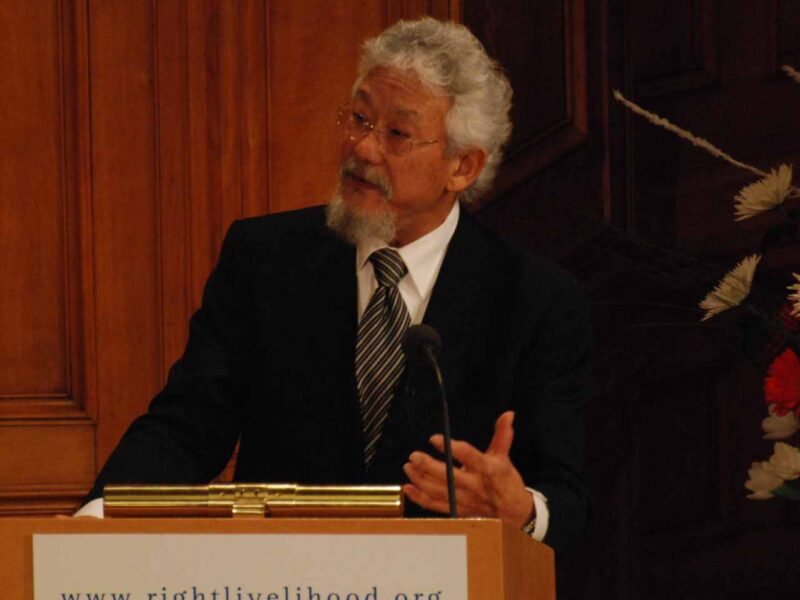 David Suzuki speaking at an event in 2009.