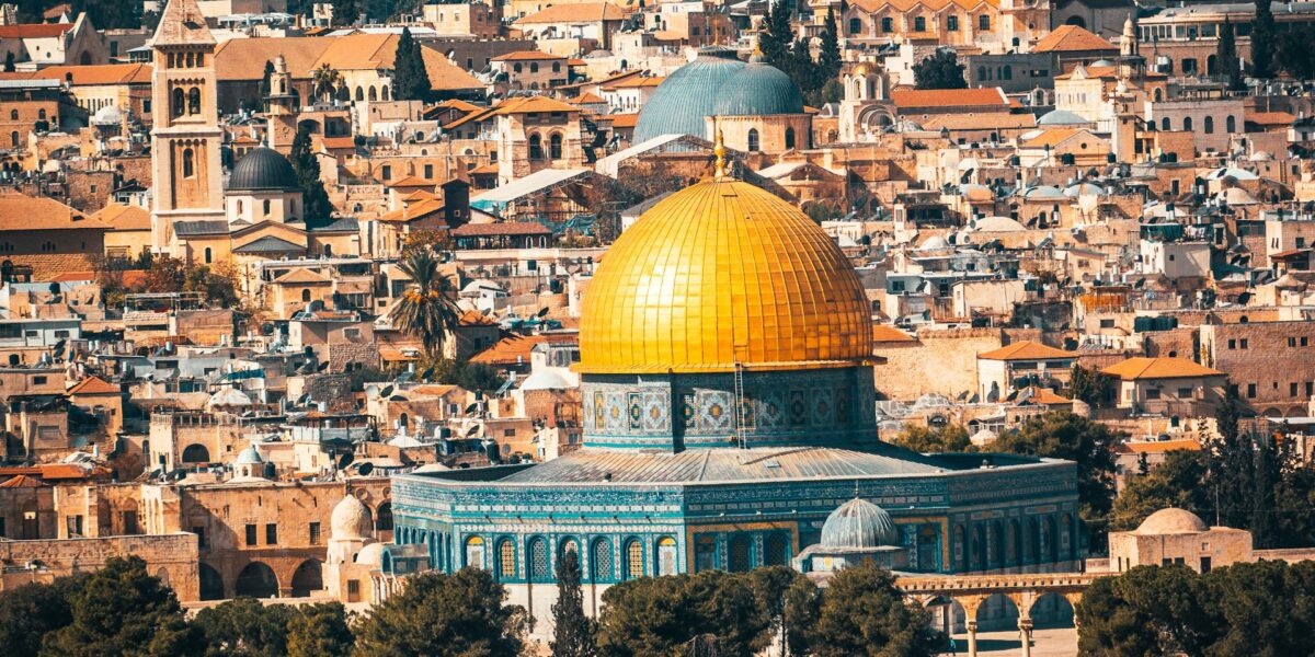 The Temple Mount and Al-Aqsa mosque in the old city of Jerusalem, a major focal point in the history of the Israeli–Palestinian conflict