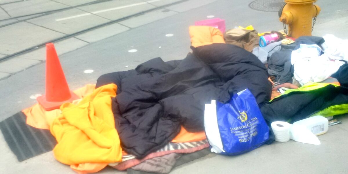 A downtown Toronto sidewalk.