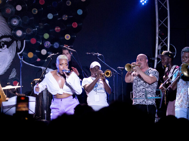 A band on stage in Havana.