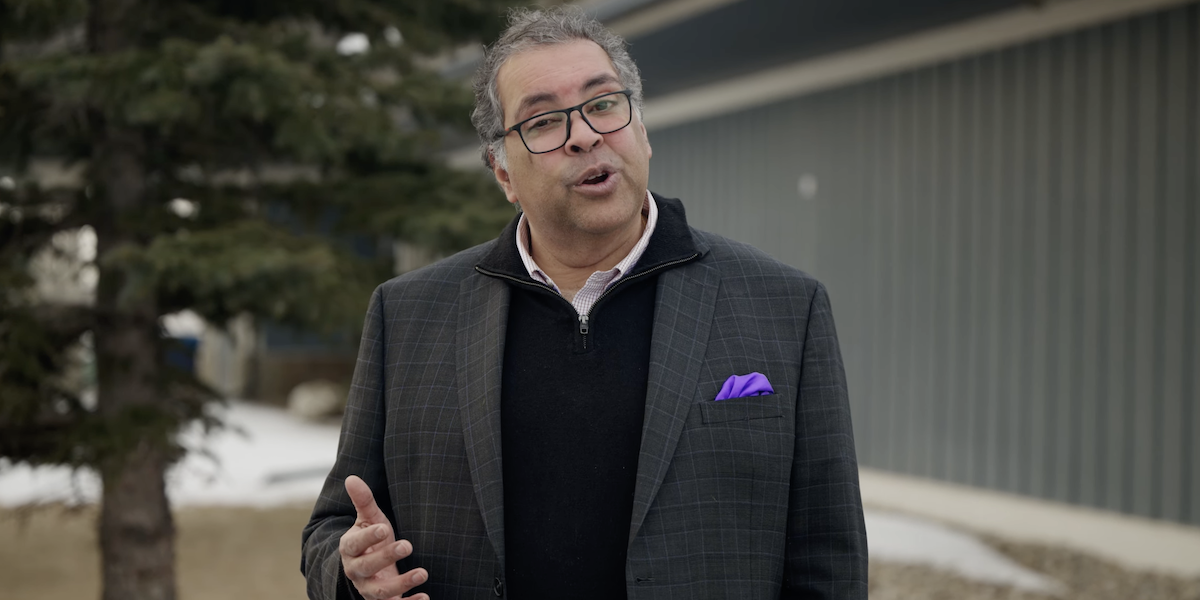 Former Calgary Mayor Naheed Nenshi in his campaign launch video.