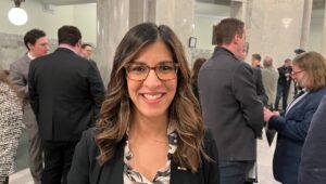 Former NDP leadership candidate Rakhi Pancholi, who dropped out of the race this morning and endorsed former Calgary Mayor Naheed Nenshi’s candidacy.