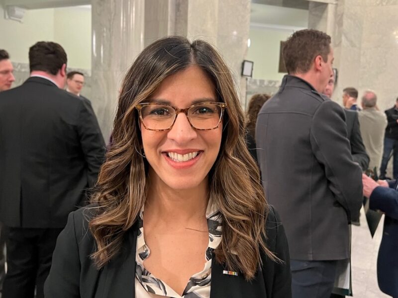 Former NDP leadership candidate Rakhi Pancholi, who dropped out of the race this morning and endorsed former Calgary Mayor Naheed Nenshi’s candidacy.