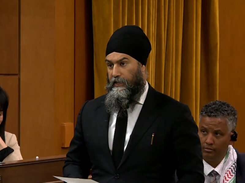 NDP Leader Jagmeet Singh speaking on the motion in the House of Commons on Monday, March 18, 2024.