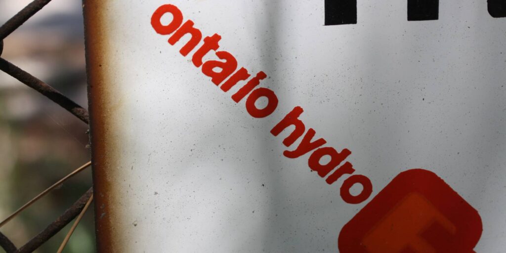 An Ontario Hydro sign.