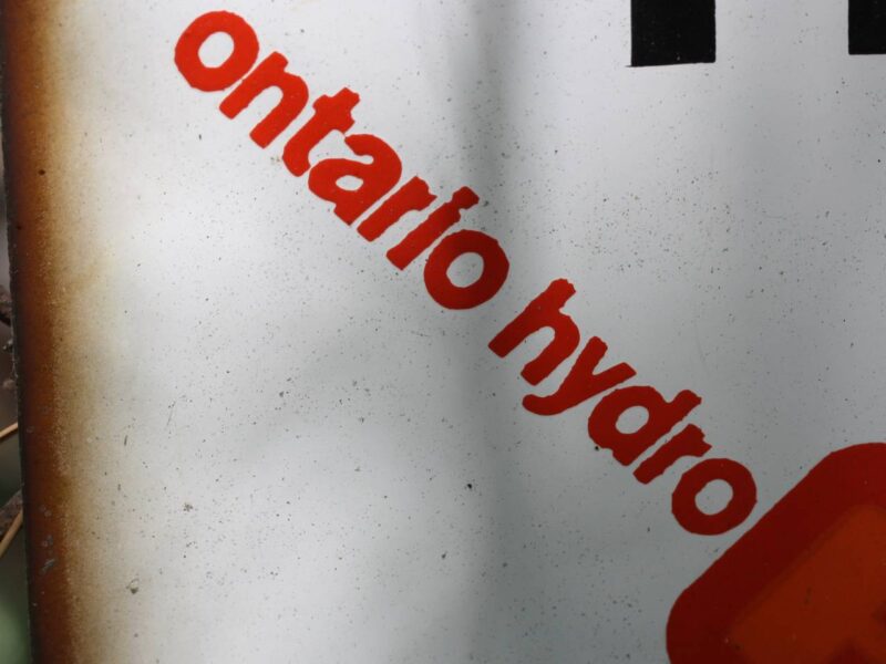 An Ontario Hydro sign.