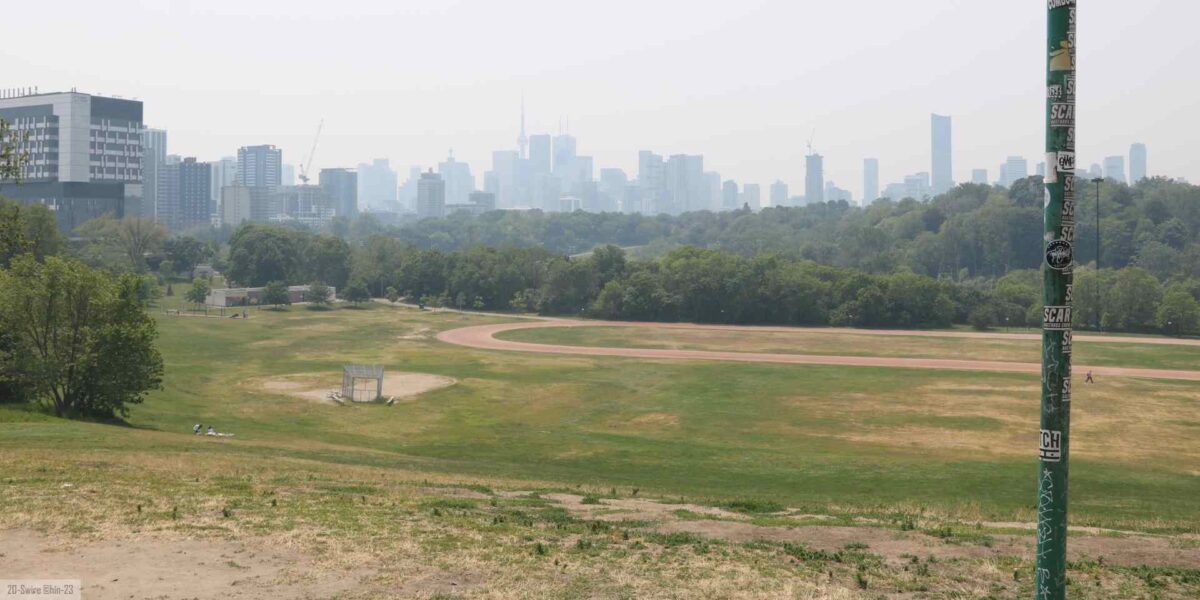 A smokey haze over a very dry Toronto in the summer of 2023.