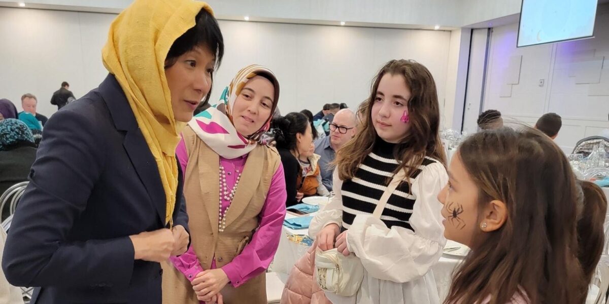 Toronto Mayor Olivia Chow at an iftar and break fast in Rexdale with young Muslim women.