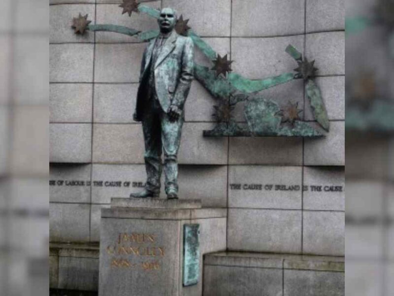 Statue of Irish trade unionist James Connolly outside Liberty Hall in Dublin.