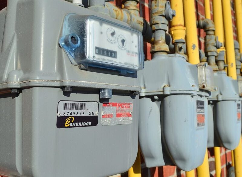 Gas meters.