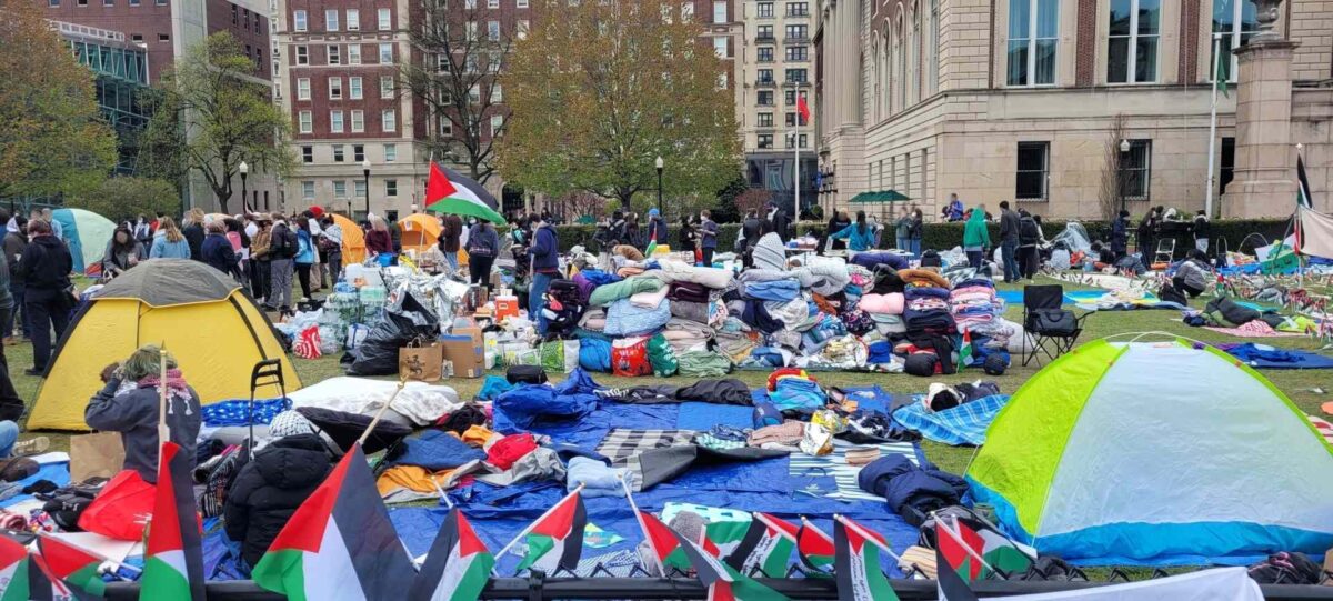 The student encampment at Columbia University.