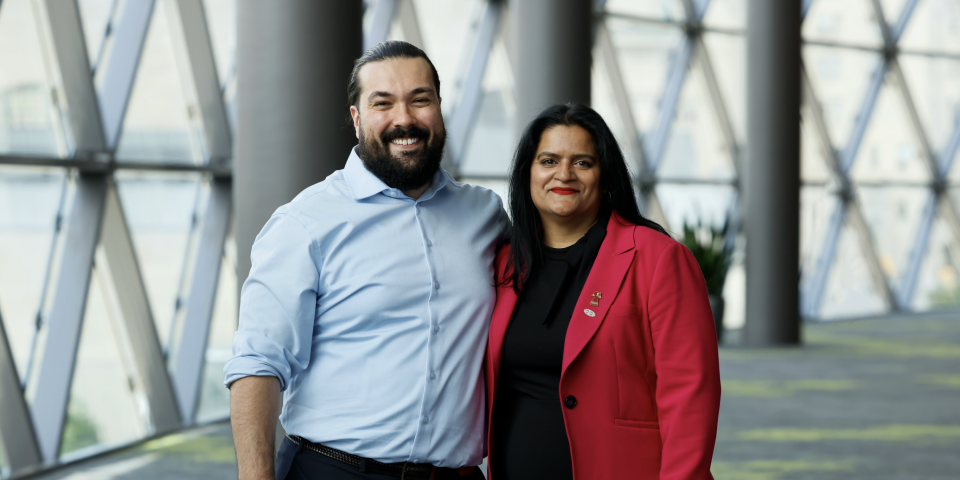 Pictured from left-to-right are Alex Silas, PSAC national executive vice-president-elect, and Sharon DeSousa, PSAC national president-elect.