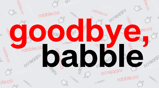 A graphic reading "goodbye, babble."