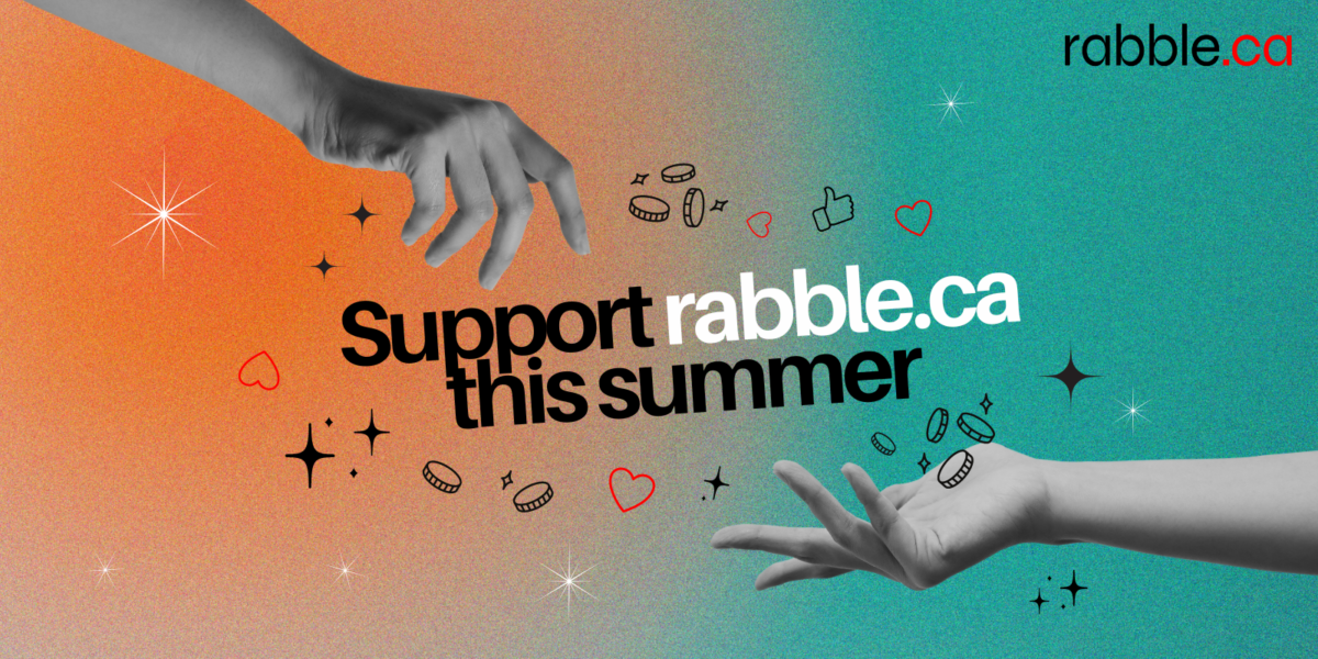 A promotional poster for rabble's summer fundraiser.