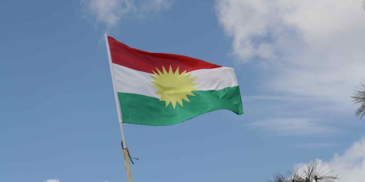 The Kurdish flag.