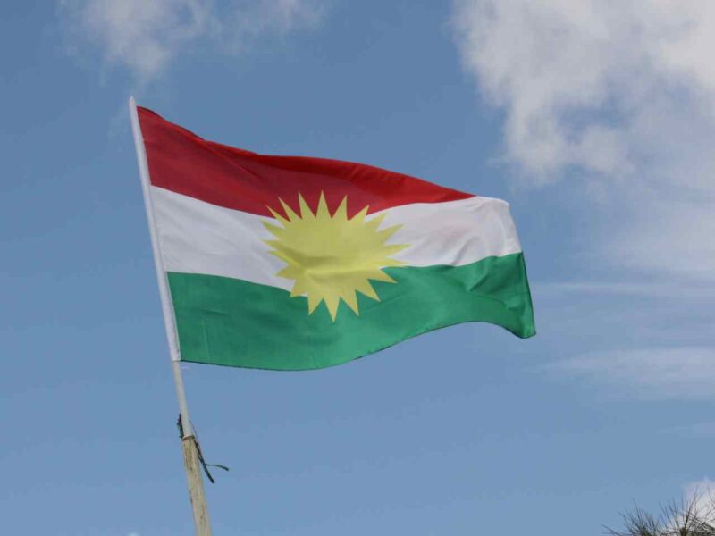 The Kurdish flag.