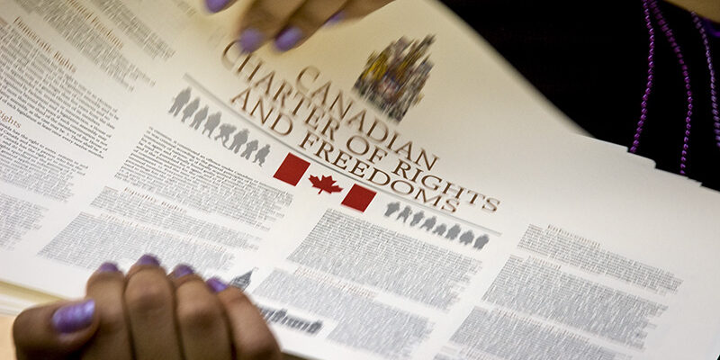 Copies of the Canadian Charter of Rights and Freedoms.